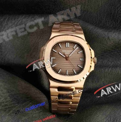 3K Factory 1:1 Clone Patek Philippe Nautilus 5711 Rose Gold Brown Face Watch